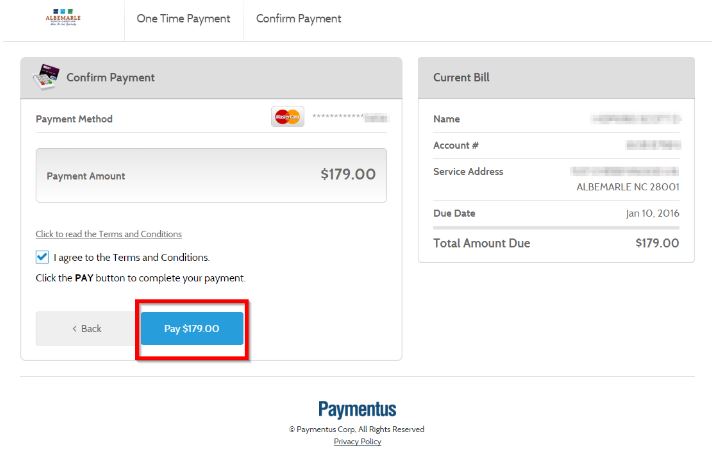 Pay button (lower left of page)