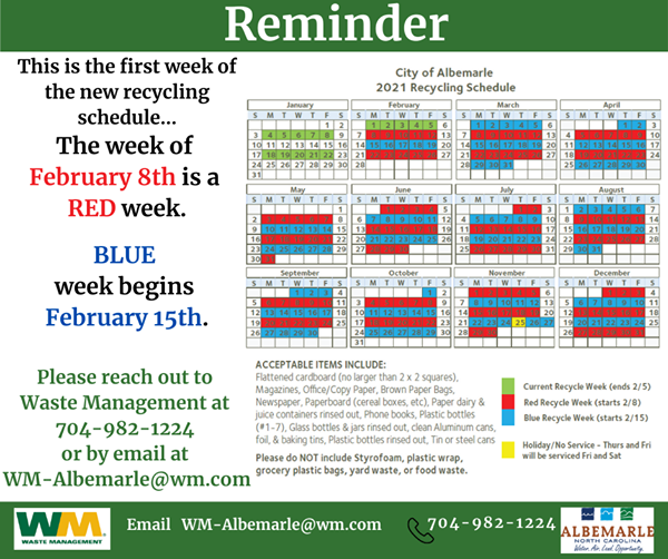 New Recycling Calendar