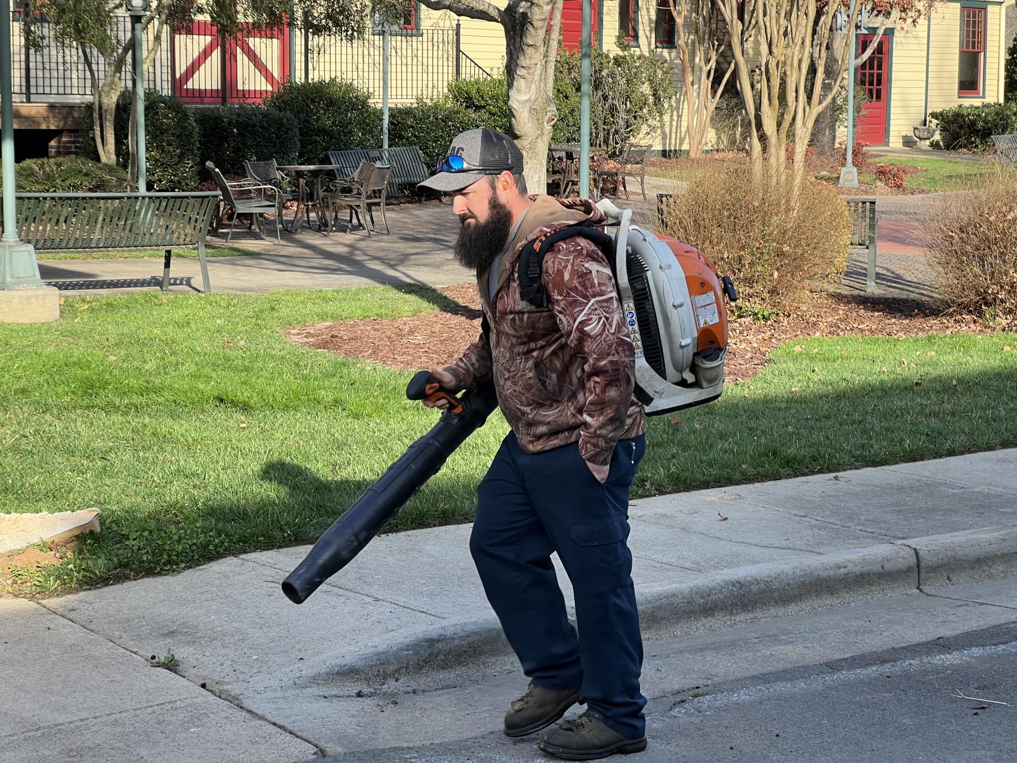 City of Albemarle's Kevin Luther at work in downtown