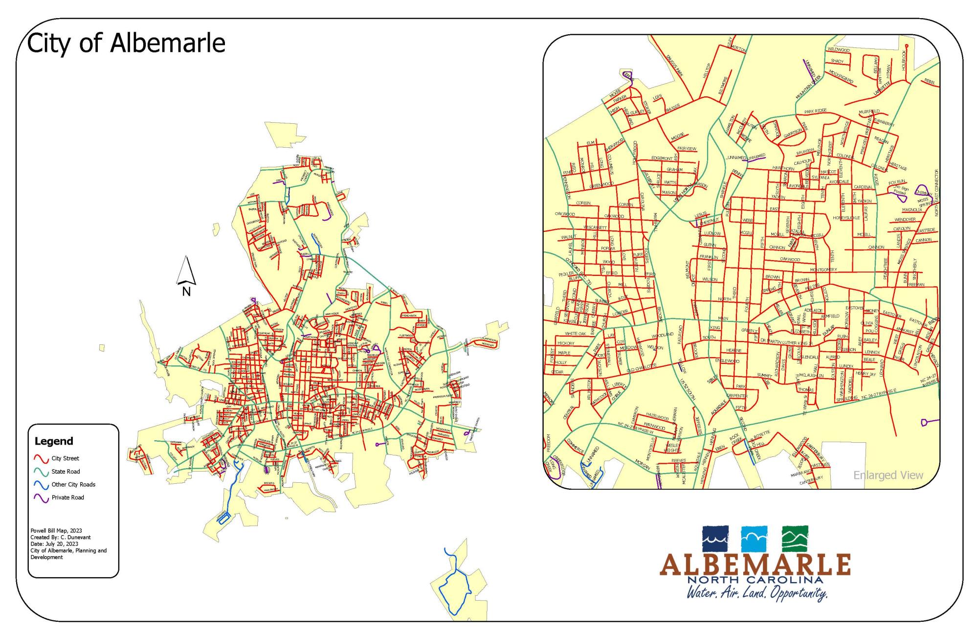 Streets in Albemarle