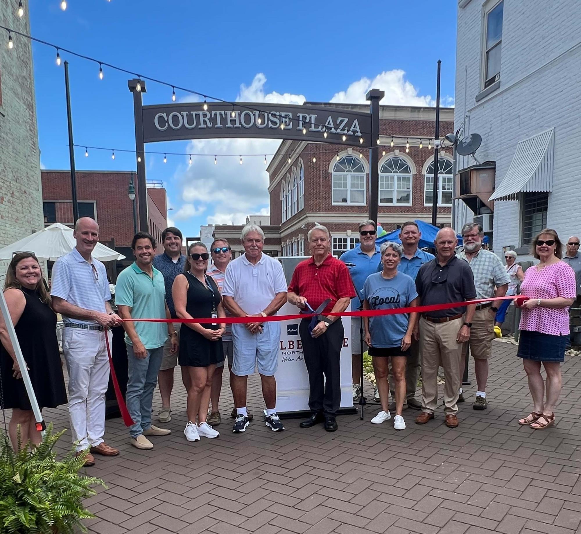 Ribbon Cut at Plaza